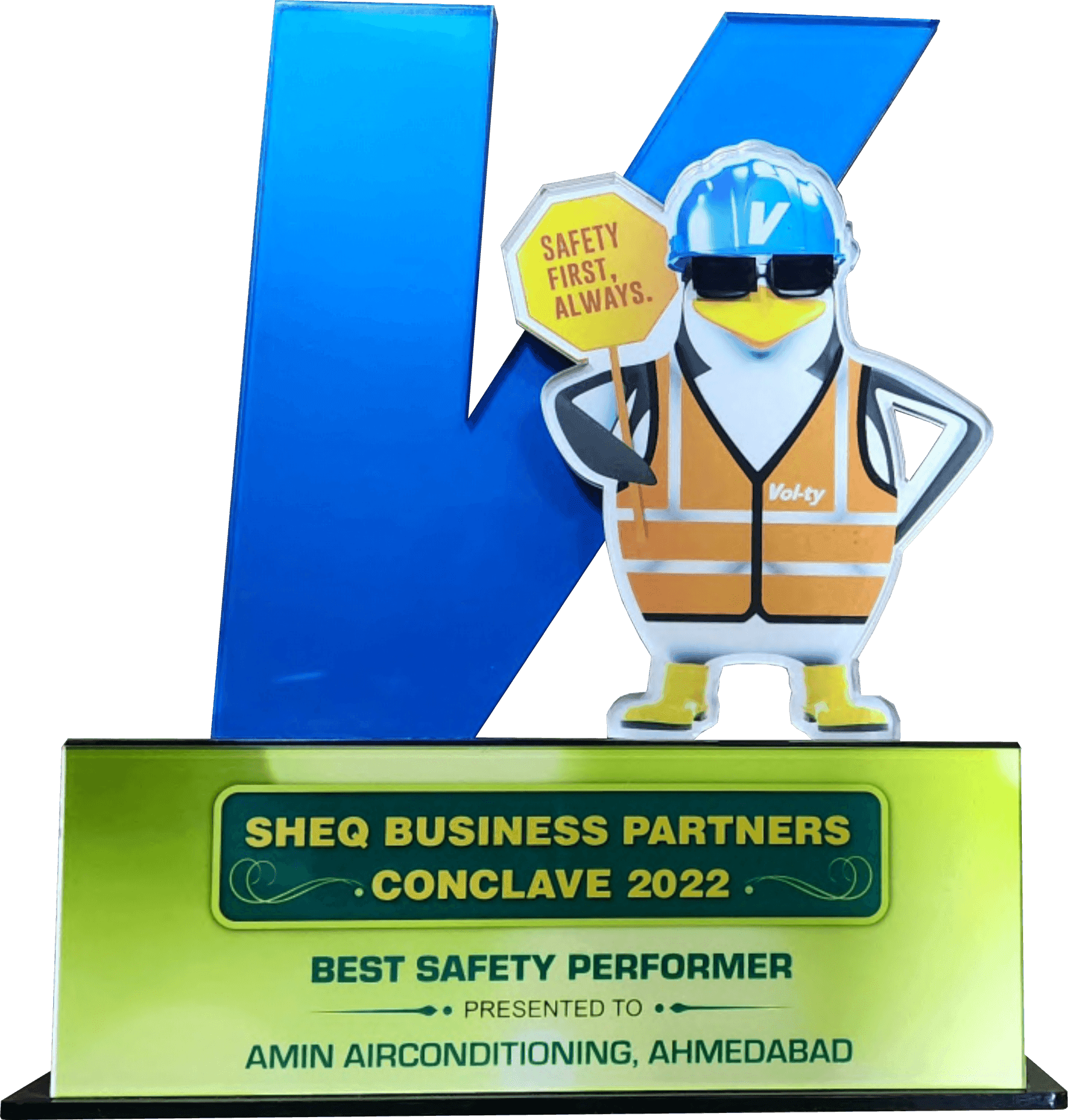 Voltas SHEQ Best Safety Performer Award Trophy